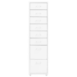 vidaXL Ladeblok verrijdbaar 28x41x109 cm metaal wit