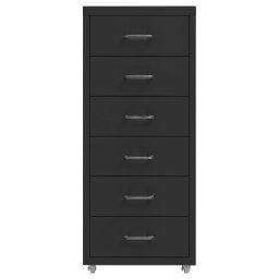 vidaXL Ladeblok verrijdbaar 28x41x69 cm metaal zwart