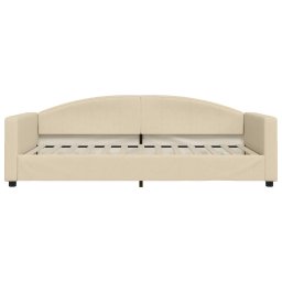 vidaXL Slaapbank 100x200 cm stof crèmekleurig