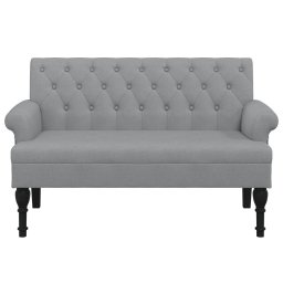 vidaXL Bankje met rugleuning 120x62x75,5 cm stof lichtgrijs