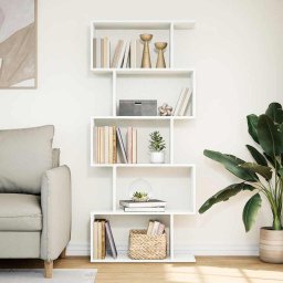 vidaXL Kamerverdeler Boekenkast 5-laags Wit 70x24x161 cm Bewerkt Hout