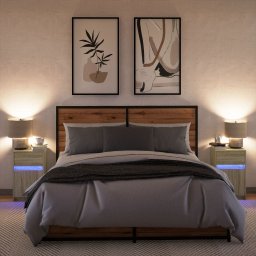 vidaXL Nachtkastjes met LED-verlichting 2 st bewerkt hout sonoma eiken
