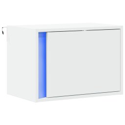 vidaXL Nachtkastje met LED-verlichting wandgemonteerd wit