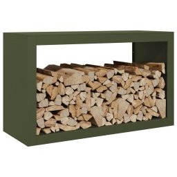 vidaXL Haardhoutrek 100x40x60 cm staal groen