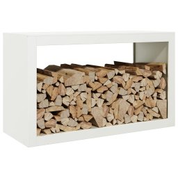 vidaXL Haardhoutrek 100x40x60 cm staal wit