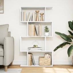 vidaXL Kamerverdeler Boekenkast 4-laags Wit 70x24x129 cm Bewerkt Hout