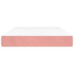 vidaXL Pocketveringmatras medium 120x220x20 cm fluweel roze
