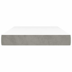 vidaXL Pocketveringmatras medium 120x220x20 cm fluweel lichtgrijs