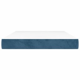 vidaXL Pocketveringmatras medium 140x220x20 cm fluweel donkerblauw