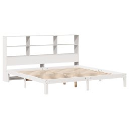 vidaXL Bed met boekenkast zonder matras grenenhout wit 180x200 cm