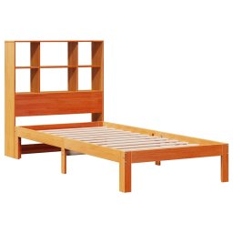 vidaXL Bed met boekenkast zonder matras grenenhout wasbruin 75x190 cm