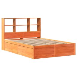 vidaXL Bed met matras massief grenenhout wasbruin 140x190 cm