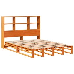 vidaXL Bed met boekenkast zonder matras hout wasbruin 160x200 cm