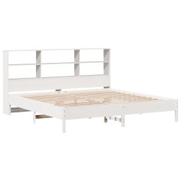 vidaXL Bed met boekenkast zonder matras grenenhout wit 180x200 cm