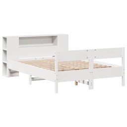 vidaXL Bed met boekenkast zonder matras grenenhout wit 150x200 cm