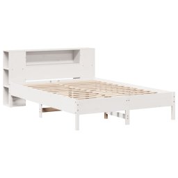 vidaXL Bed met boekenkast zonder matras grenenhout wit 150x200 cm