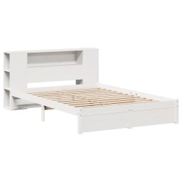 vidaXL Bed met boekenkast zonder matras grenenhout wit 150x200 cm