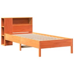 vidaXL Bed met boekenkast zonder matras grenenhout wasbruin 100x200 cm