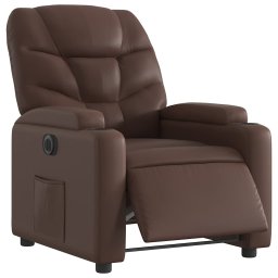 vidaXL Fauteuil verstelbaar elektrisch kunstleer bruin