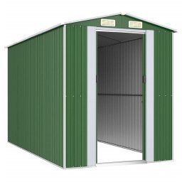 vidaXL Tuinschuur 192x357x223 cm gegalvaniseerd staal groen