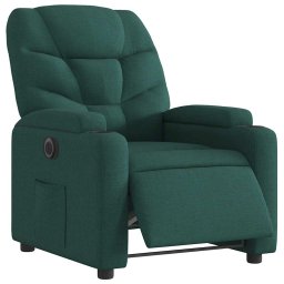 vidaXL Fauteuil verstelbaar elektrisch stof donkergroen