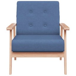 vidaXL Fauteuil stof blauw
