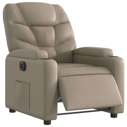 vidaXL Fauteuil verstelbaar elektrisch kunstleer cappuccinokleurig