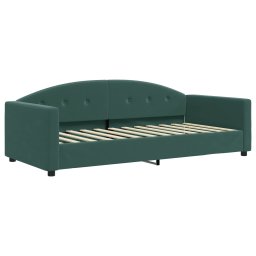 vidaXL Slaapbank met matras 90x200 cm fluweel donkergroen