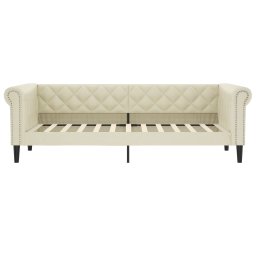 vidaXL Slaapbank 100x200 cm kunstleer crèmekleurig