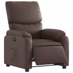 vidaXL Fauteuil verstelbaar elektrisch kunstleer bruin