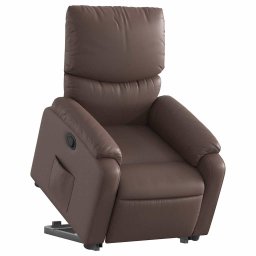 vidaXL Sta-op-fauteuil verstelbaar kunstleer bruin