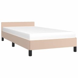vidaXL Bedframe met hoofdeinde zonder matras Cappuccino 90x200 cm