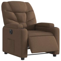 vidaXL Fauteuil verstelbaar elektrisch stof bruin