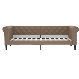 vidaXL Slaapbank 100x200 cm kunstleer cappuccinokleurig