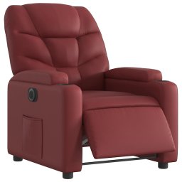 vidaXL Fauteuil verstelbaar elektrisch kunstleer wijnrood
