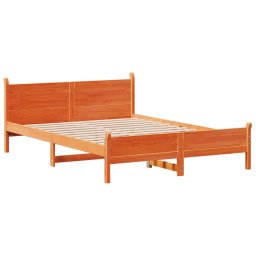 vidaXL Bed met matras massief grenenhout wasbruin 140x190 cm