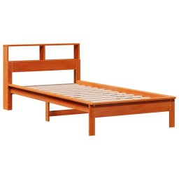 vidaXL Bed met boekenkast zonder matras grenenhout wasbruin 90x190 cm