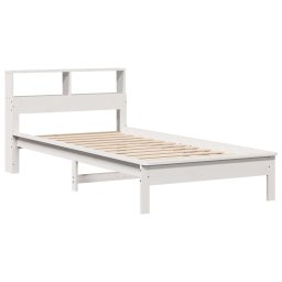 vidaXL Bed met boekenkast zonder matras grenenhout wit 90x190 cm