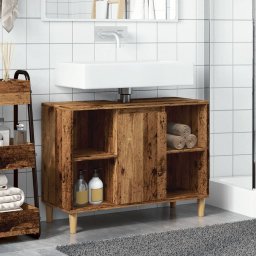vidaXL Badkamerkast 80x33x60 cm bewerkt hout oud houtkleurig