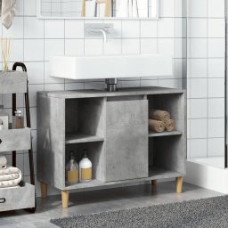vidaXL Badkamerkast 80x33x60 cm bewerkt hout betongrijs