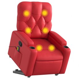 vidaXL Sta-op-massagestoel verstelbaar kunstleer rood