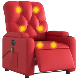 vidaXL Massagestoel verstelbaar elektrisch kunstleer rood