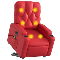 vidaXL Sta-op-massagestoel elektrisch kunstleer rood