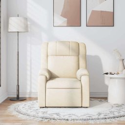 vidaXL Massagestoel verstelbaar stof crèmekleurig