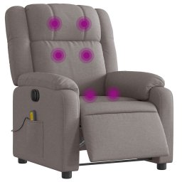 vidaXL Massagestoel elektrisch verstelbaar stof taupe