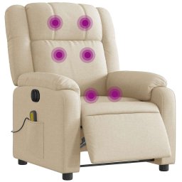vidaXL Massagestoel elektrisch verstelbaar stof crèmekleurig