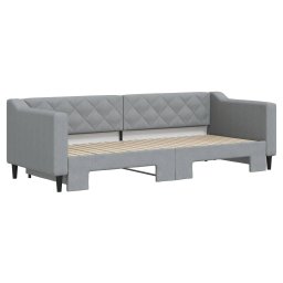 vidaXL Slaapbank met onderschuifbed 80x200 cm stof lichtgrijs