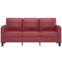 vidaXL Driezitsbank 180 cm kunstleer wijnrood
