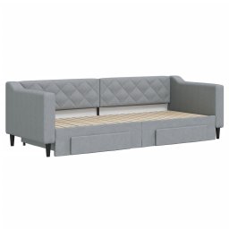vidaXL Slaapbank met onderschuifbed en lades 80x200 cm stof lichtgrijs
