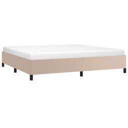 vidaXL Bedframe zonder matras 200x200 cm kunstleer cappuccinokleurig